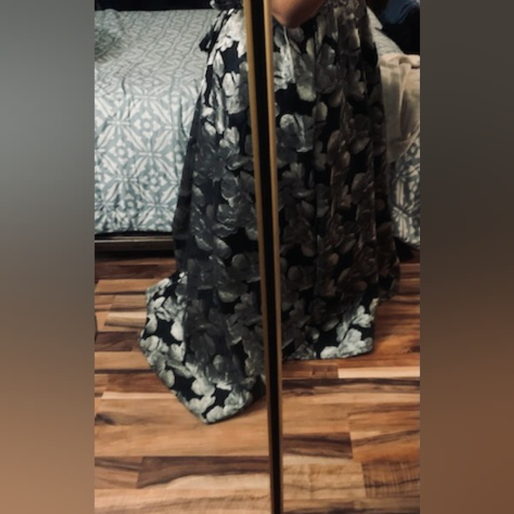 Floral Formal Dress with Silver Sequins - Picture 6 of 7
